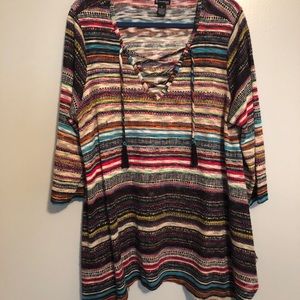 1X multi colored sweater tunic